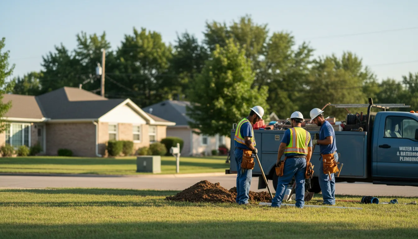 Residential water line and bathroom plumbing service in Morton, IL